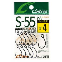 Owner S-55M Medium wire single hooks for minnows