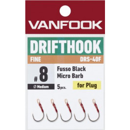 Vanfook DRS-40F, Drift Hook Fine, Medium wire single hooks for minnows