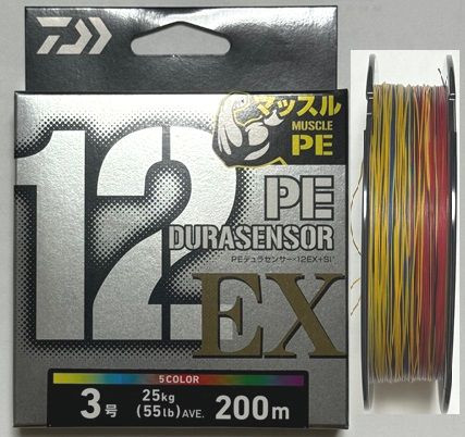 Daiwa PE Dura Sensor X12Braid EX+Si3 5colored 200m, 300m, 400m