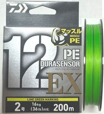 Daiwa PE Dura Sensor X12Braid EX+Si3 Lime Green 200m