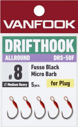 Vanfook DRS-50F, Drift Hook All Round, Medium heavy wire single hooks for minnows