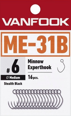 Vanfook Minnow Expert Medium, ME-31B, barbless single hooks for minnows