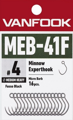 Vanfook Minnow Expert Hooks, MEB-41F, Medium Heavy micro-berbed single hooks for minnows