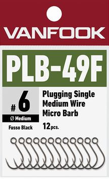 Vanfook PLB-49F, Medium wire micro berb PTFE coated single hooks for plugs