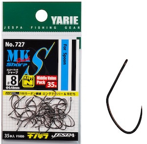 Yarie MK Hook Sharp 727, spoon single hooks