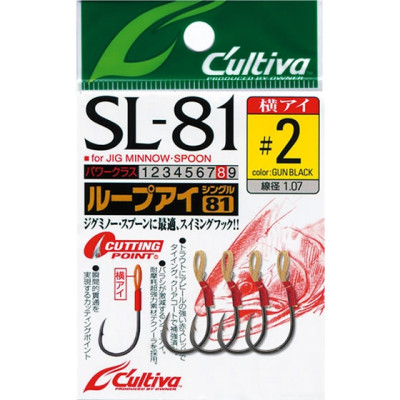 Owner SL-81 Looped eye single hooks for spoons and jigs