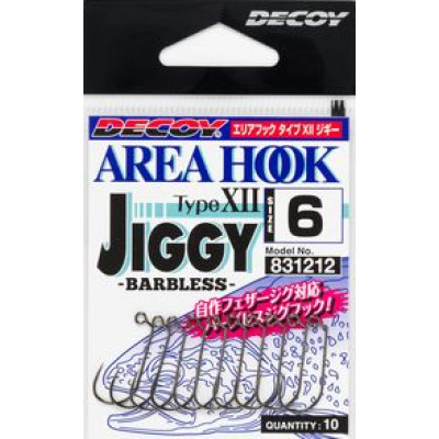 Decoy Area Hook Type-12 (AH-12) Jiggy barbless jig hooks