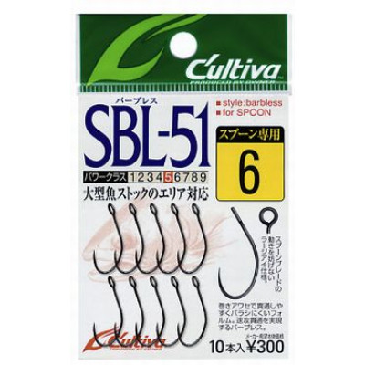 Owner SBL-51 Medium wire single barbless hooks