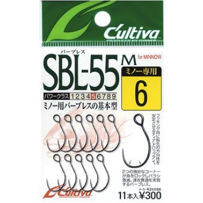 Owner SBL-55M Medium wire single barbless hooks for minnows and cranks